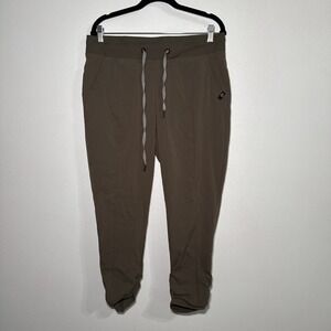 Torrid Pants Green Crop Happy Camper Nylon Drawstring‎ Hiking Outdoor Womens 0